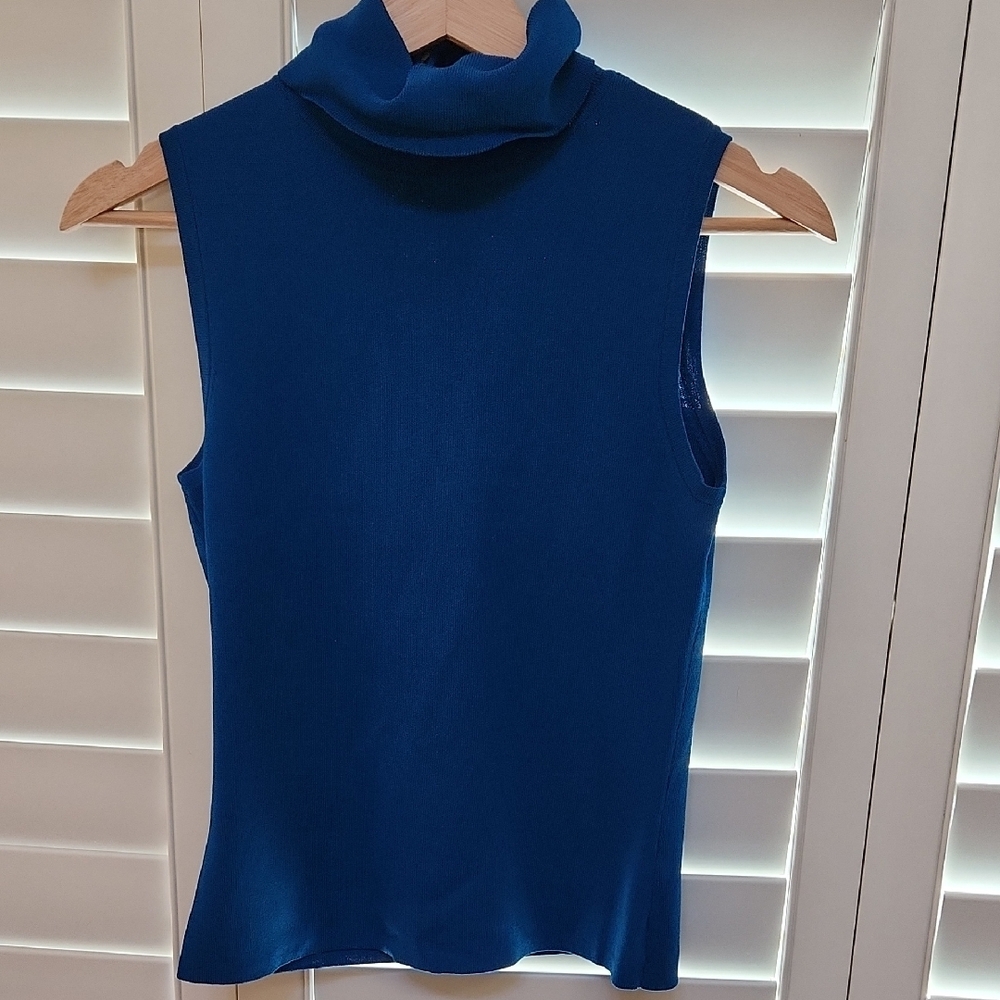 J.A.C. Blue Sleeveless Turtleneck